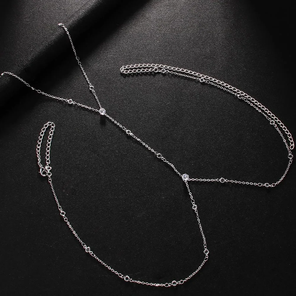 Stonefans Simple Cross Bra Chain Rhinestone Body Jewelry Bikini Summer Beach Fashion Chest Chain Necklace Accessories Clothing