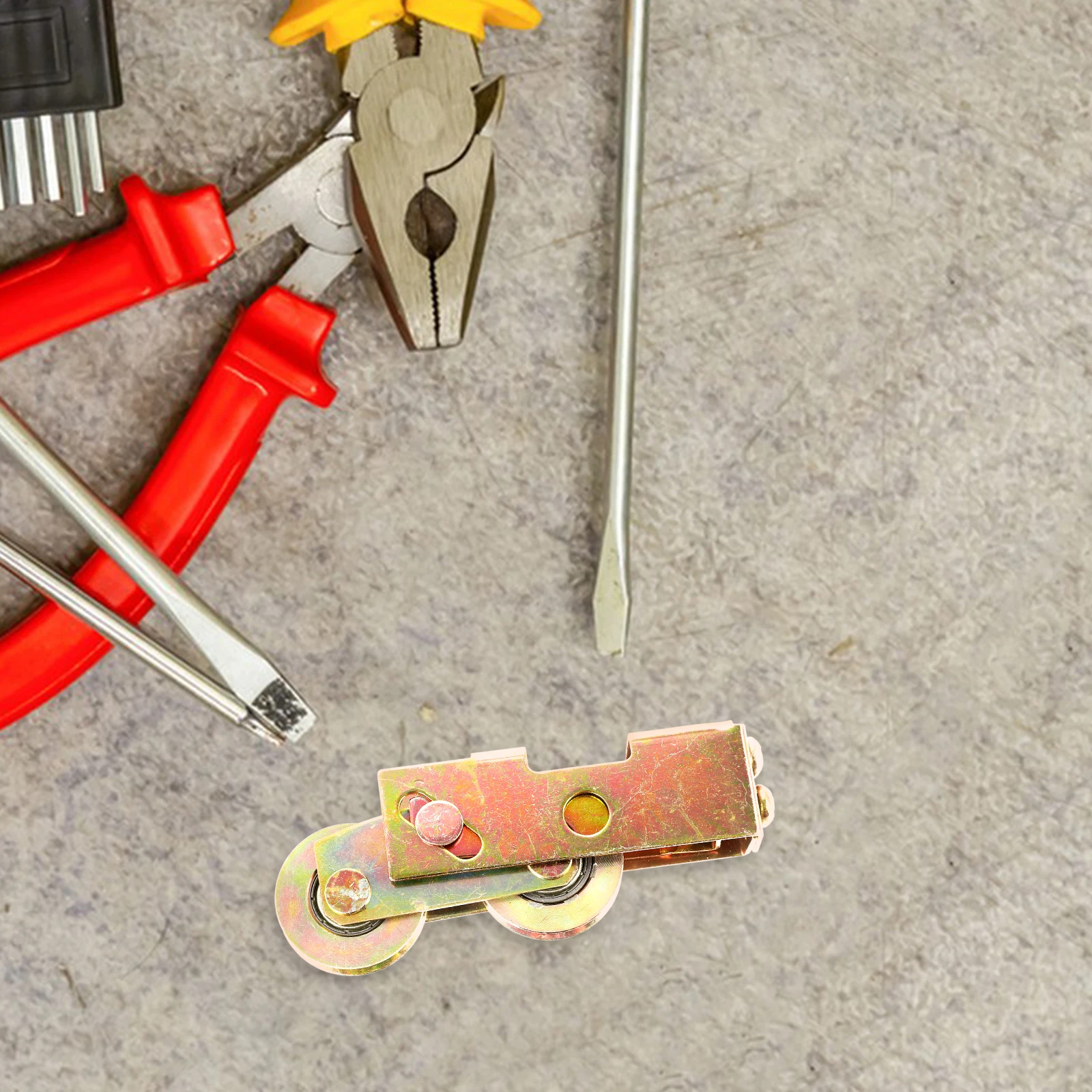 

2pcs Steel Ball Wheel Bearings Sliding Door Roller Cabinet Pulley Galvanized Iron Durable Low Noise Heavy Duty for Patio