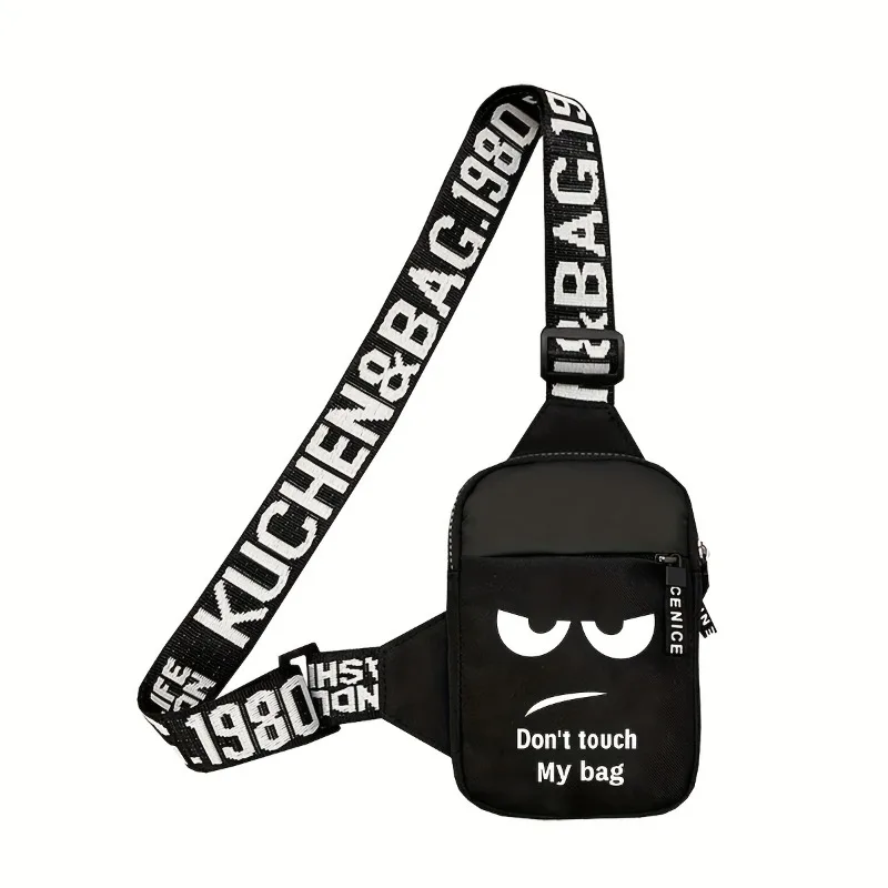 

Cartoon printed hip-hop sports bag travel essentials youth personality handsome small square bag nylon gift waist bag