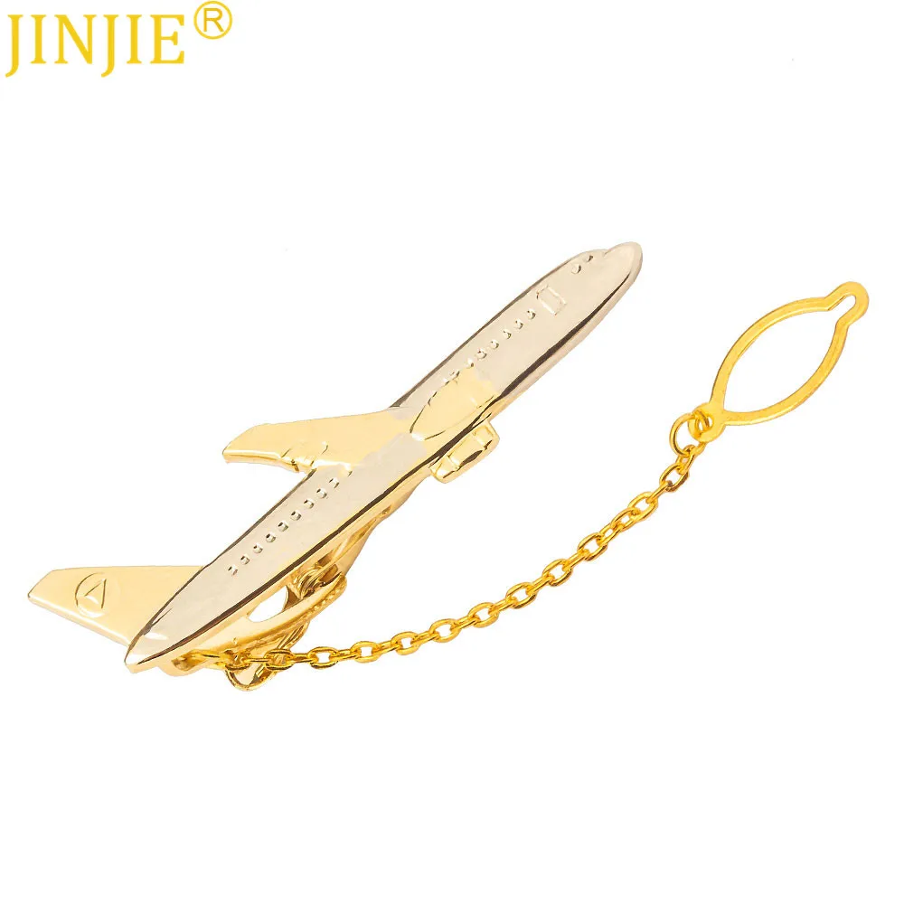 Man\'s Tie Clip New Arrivals Golden Plating Airplane Tie Clip Business Fashion Korean Version High-end Tie Clip Wholesale