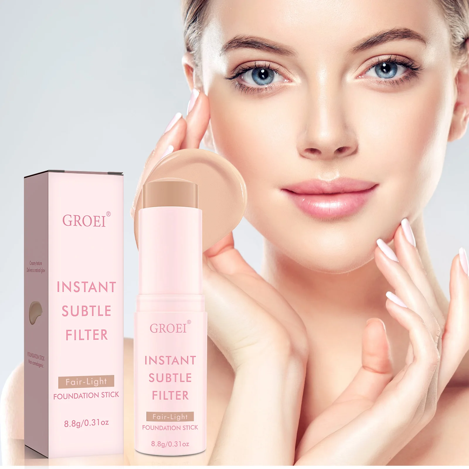 Fondotinta viso opaco Stick Fondotinta a copertura totale Trucco Base correttore resistente all'acqua e duraturo per il controllo dell'olio Primer naturale