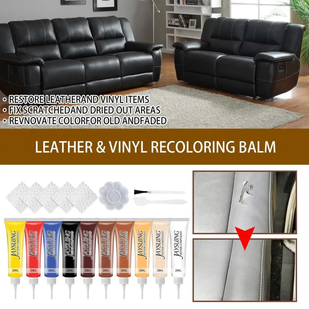 Recoloring Cream Compact Fast Curing Speed Leather Recoloring Balm No Odor Eco-friendly Leather Recoloring Balm for Sofa