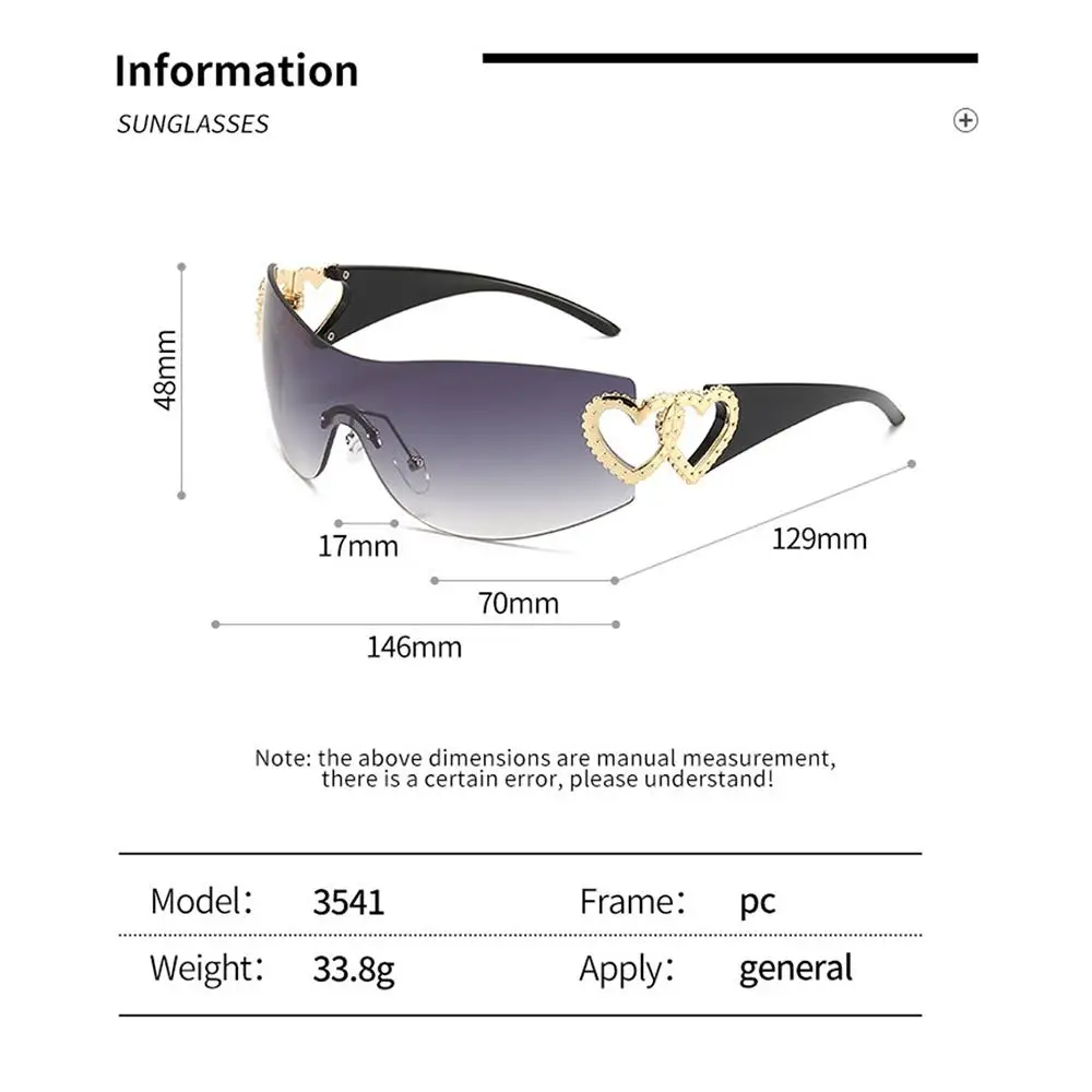 Eyeglasses Fashion Trend Square Gradient Cycling Eyewear Hollow Heart Oculos De Sol Sunglasses Fishing Brand Designer Sunglasses