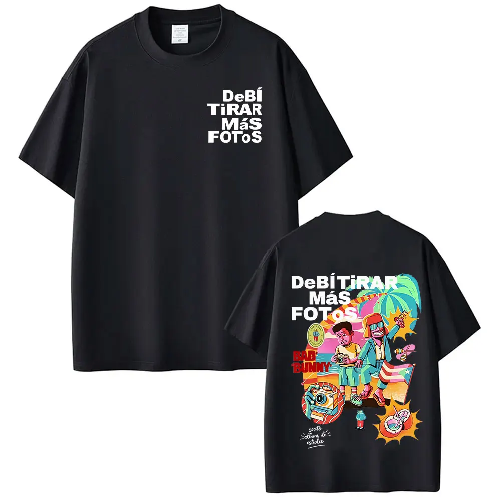 Rapper Bad Bunny Tour 2025, Debi Tirar Mas Fotos DTMF Merch T-Shirt Herrenbekleidung, lockerer O-Ausschnitt, Hip-Hop-Pop-Musik-T-Shirts, Streetwear