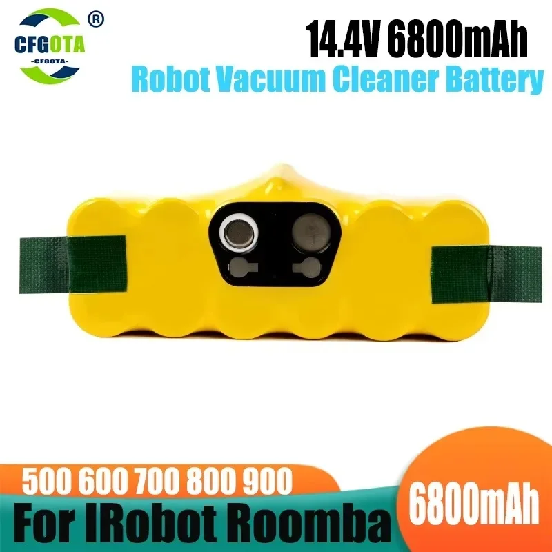 Battery For iRobot Roomba 14.4V 6800mAh Battery For iRobot Roomba 500 600 700 800 900 series 620 650 770 580 Vacuum Cleaner