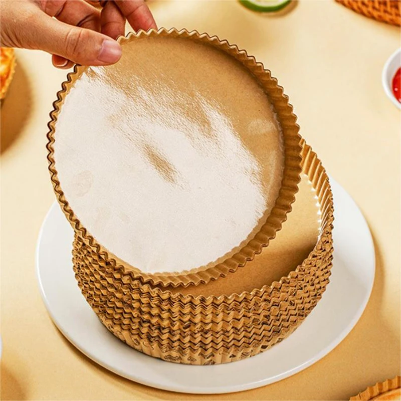 Papel a prueba de aceite para Pizza, placa Circular para freidora de aire, esterilla para hornear, barbacoa, película a prueba de aceite, accesorios de cocina para Pizza, 50 piezas