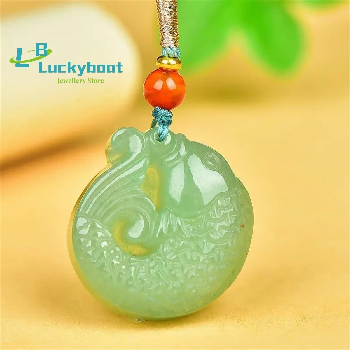 Natural Dongling Jade Auspicious Fish Simple and Generous Personality Exquisite Fashion Versatile for Men and Women