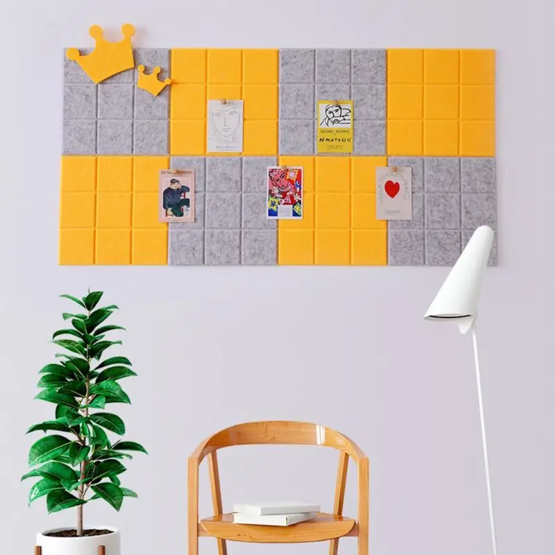 2024 New Felt Message Board Bulletin Board Nordic Style Felt Board Tiles Household Felt Wall Background Wall Photo Display Board