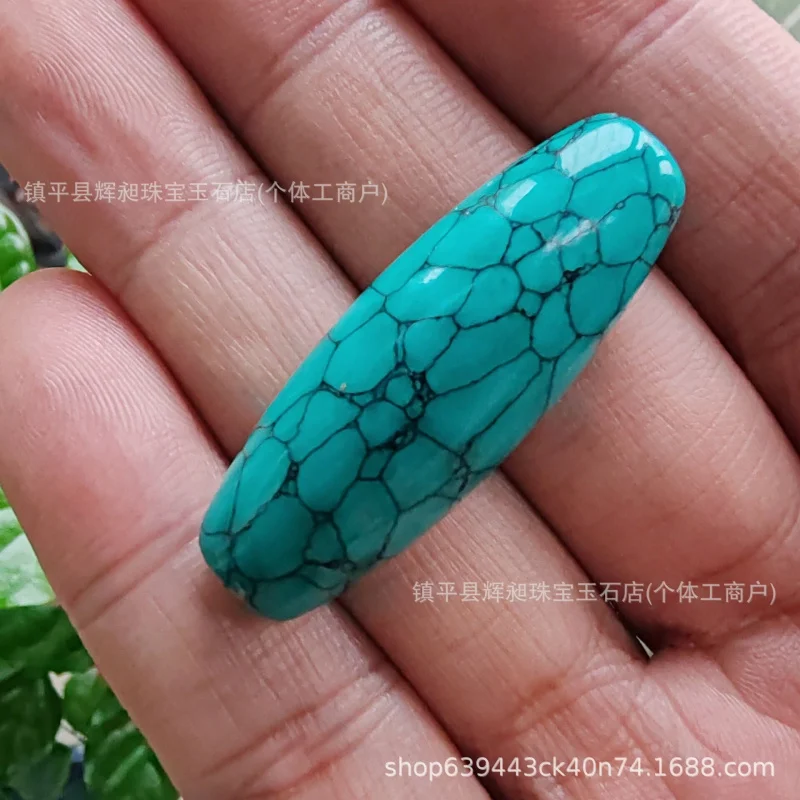 High-quality porcelain turquoise net flower iron wire aquatic plant Dzi bead barrel beaddiyLoose Bead Accessories Wholesale Turq