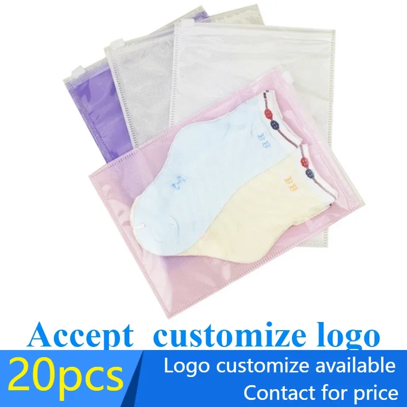 

20 pcs zip lock Non-woven color Fabric clear plastic Plastic Ziplock Bag Storage Bag Clear Plastic Packaging Pouches BAG