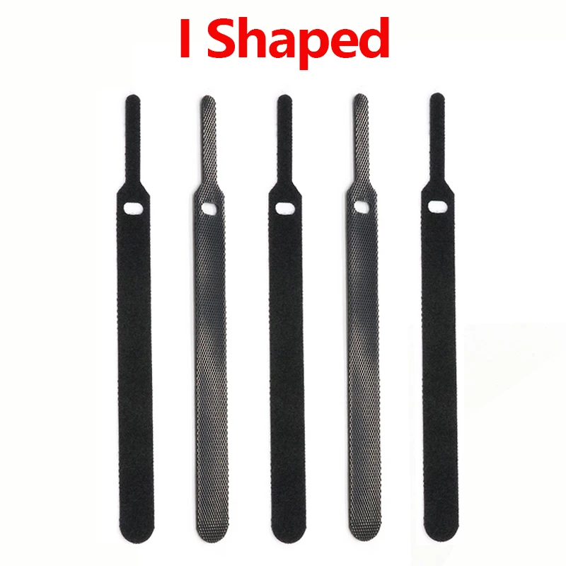 T/ I / Buckled Releasable Hook Loop Cable Ties 150/200/250/300/400/500/600mm Wire Management Bundle Fastener Belt Straps