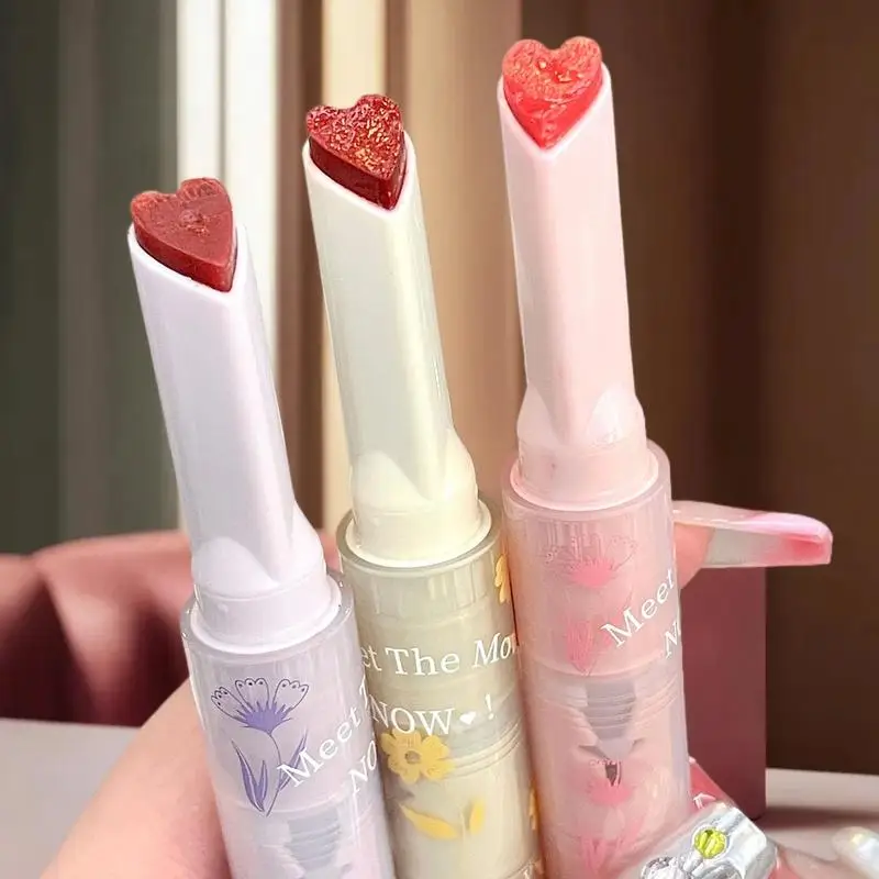 ゲゲベア リップグレイズ ミラーグリッター リップティント 長持ち 保湿 ハート型 ソリッドリップスティックペン リップメイク コスメ