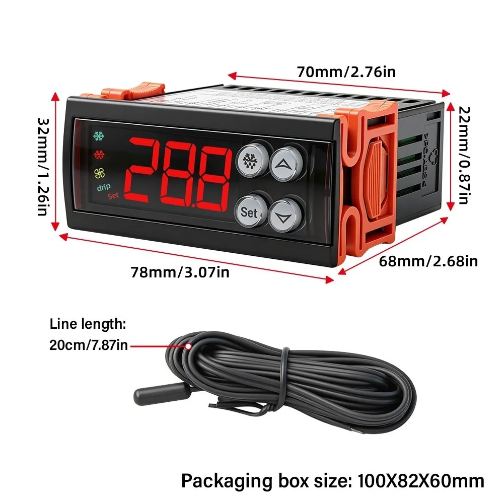 /Digital /Temperature /Controller 220V Thermostat With 3 Output Relays For Refrigeration Cold Storage Defrost Fan Control view 5
