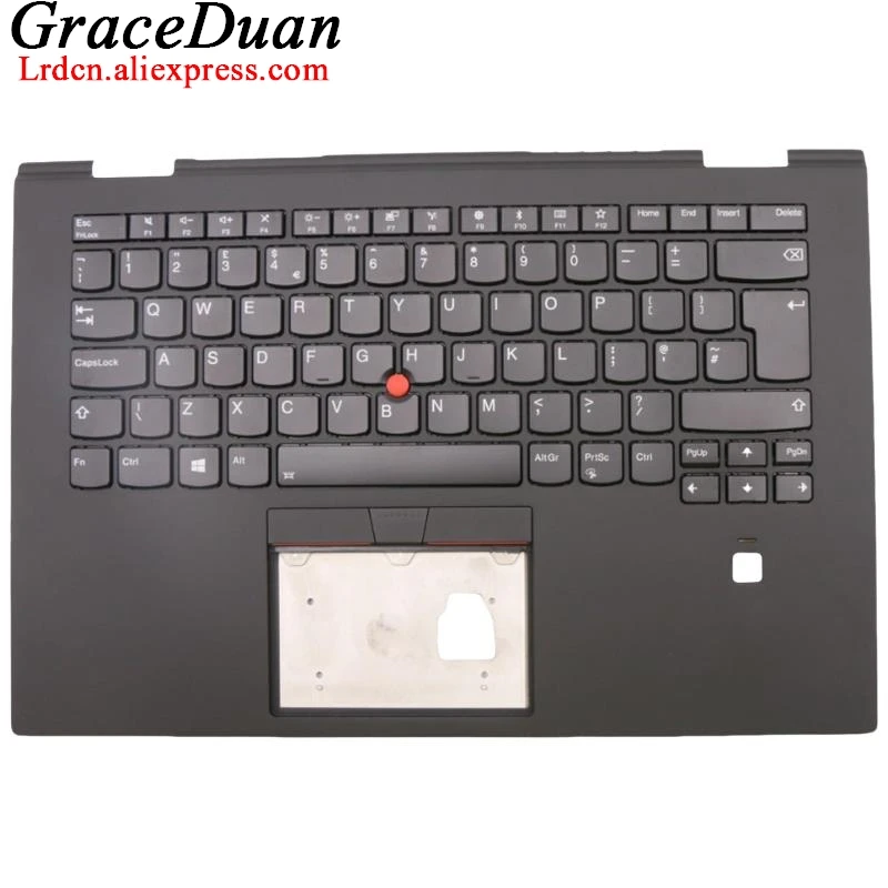 

UK English Black Keyboard Upper Case Palmrest Shell Cover For Lenovo Thinkpad X1 Yoga 3rd Gen 3 G3 01LX815 01LX895 01LX935 01LX8
