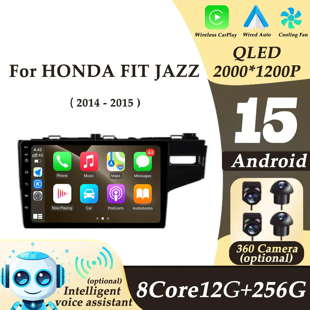 9 "Visione a destra per HONDA FIT JAZZ 2014 - 2015 CarPlay Android Auto Video Audio Autoradio Lettore Multimedi GPS Navi WiFi 4G