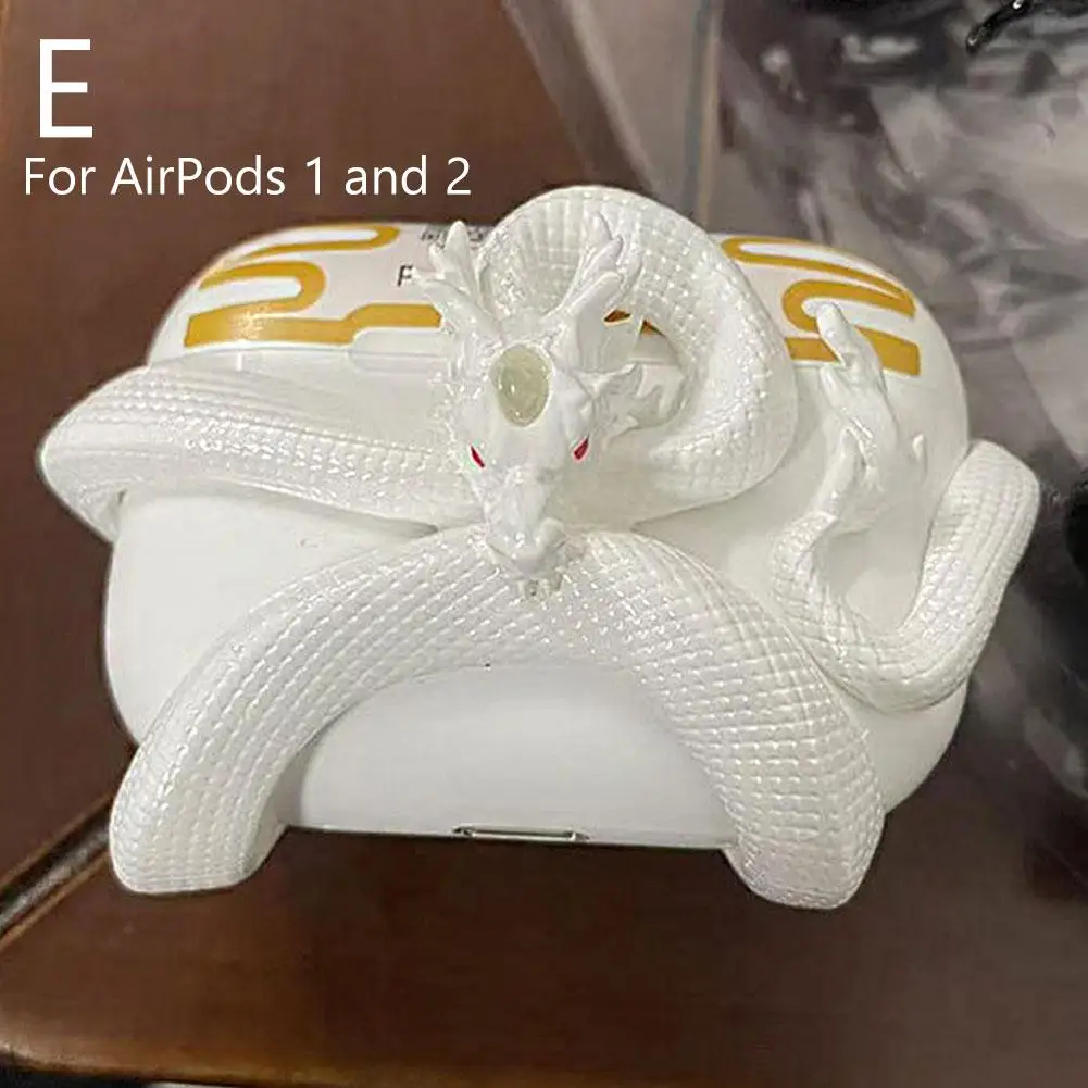 Dragon-shaped Earphone Protective Case For Airpods4/pro 2/3 Hollow Heat Dissipation Creative Resin Dragon-shaped Earphone S G6K5