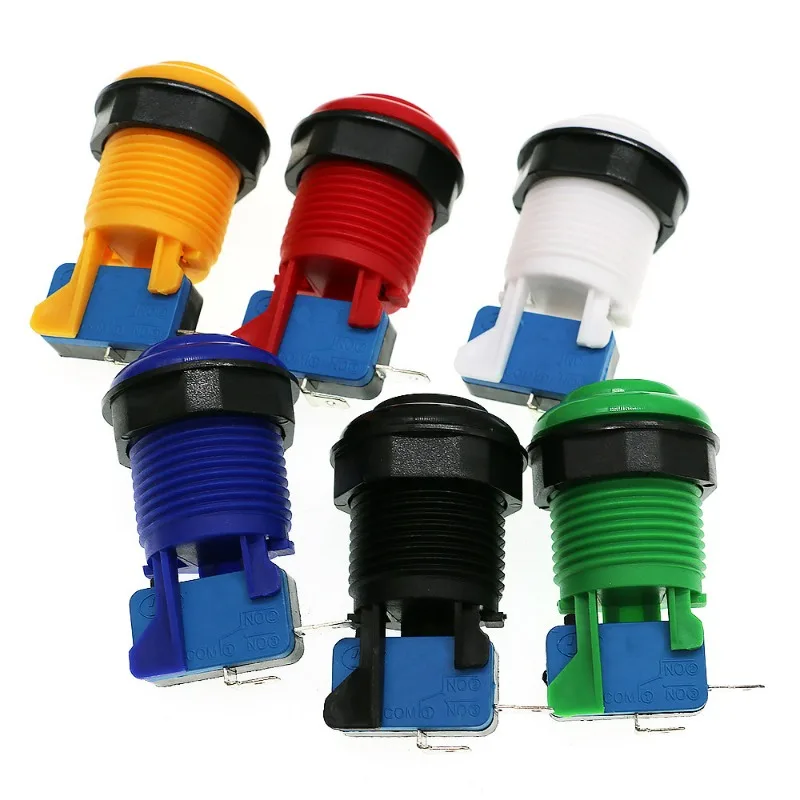 Short American Style Arcade Game Button with Micro Switch 28mm Nut Fix for Coin Operated Games