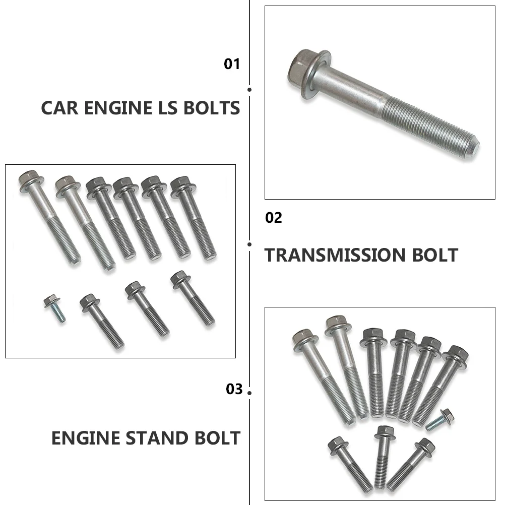 1Set Engine Transmission Bolts Kit Strong Steel Fastening Parts High Strength Good Toughness Practical Simple Installation
