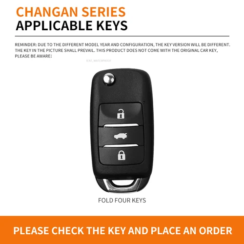 Imagen 2 del producto Funda para llave de coche, llavero con emblema automático, anillo para Changan CS75 Plus CS95 CS35 CS85 Alsvin CS55 CS15 Eado CS15EV CX20 CX70 Raeton