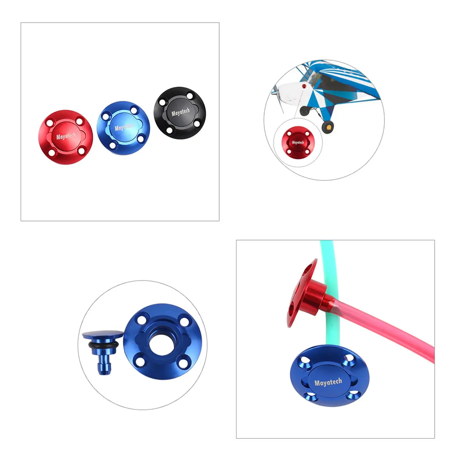 RC Airplane CNC Aluminum Fuel Filler Dot Magnetic Plug Hobby Part for Model Jet Engine and Fuel Tank