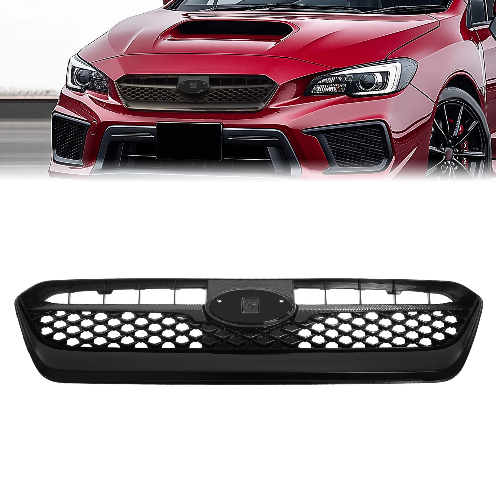 

For Subaru WRX STI 2015 2016 2017 Factory Style Black Front Bumper Upper Grille