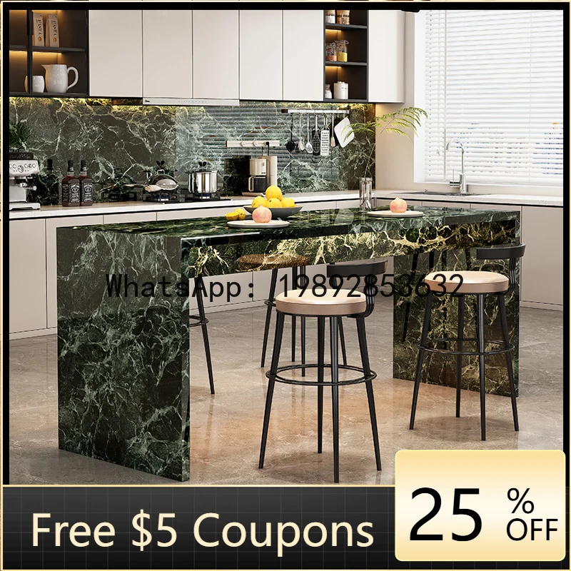 AAB Italian Style Light Luxury Rock Board Bar Table Home Simple Modern Bar Table Long Table Integrated