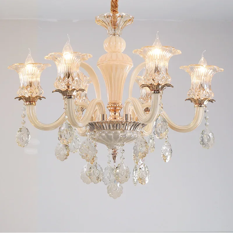 GHJUYIOL Living room crystal light, simple European atmosphere, bedroom light, dining room, European style chandelier, home, vil