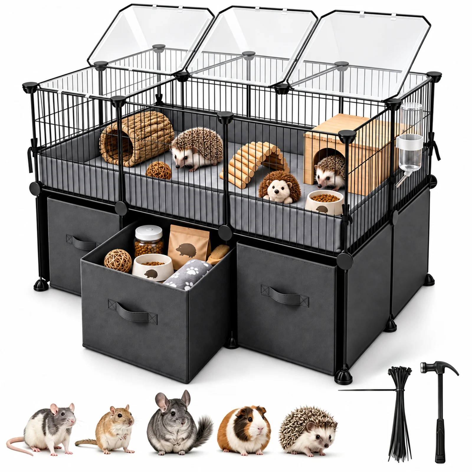 Pet Enclosure Guinea Pig Cages Small Animal Playpen Cat Cage Free Combination Rabbit Guinea Pig Chinchilla Enclosure