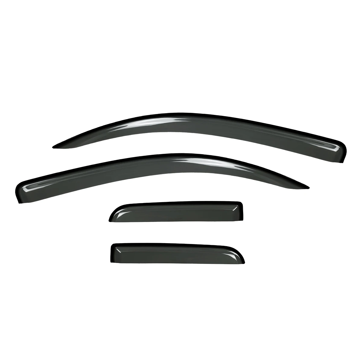 17年式タンドラ ダブル/クルーキャブ用 スモークサンレインガード ベントウィンドウバイザー 4個