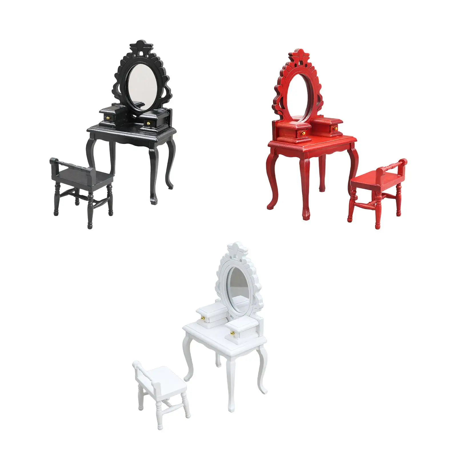 Jifengmusical-Ensemble de tabourets miniatures en spanTable, maison de courses, 1/12