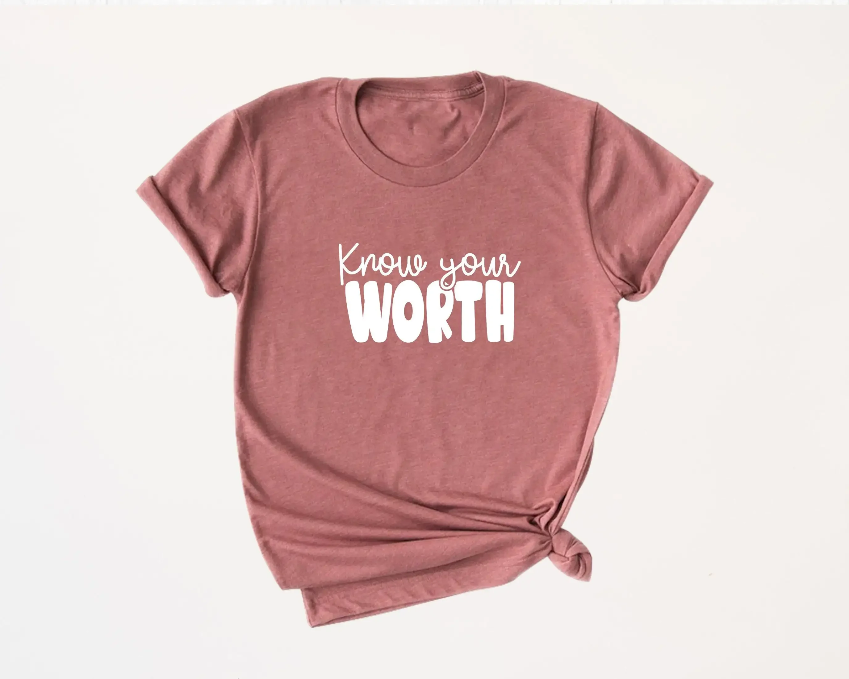 

Футболка Know Your Worth Self Love с цитатами Типография Вдохновляющая мотивационная футболка