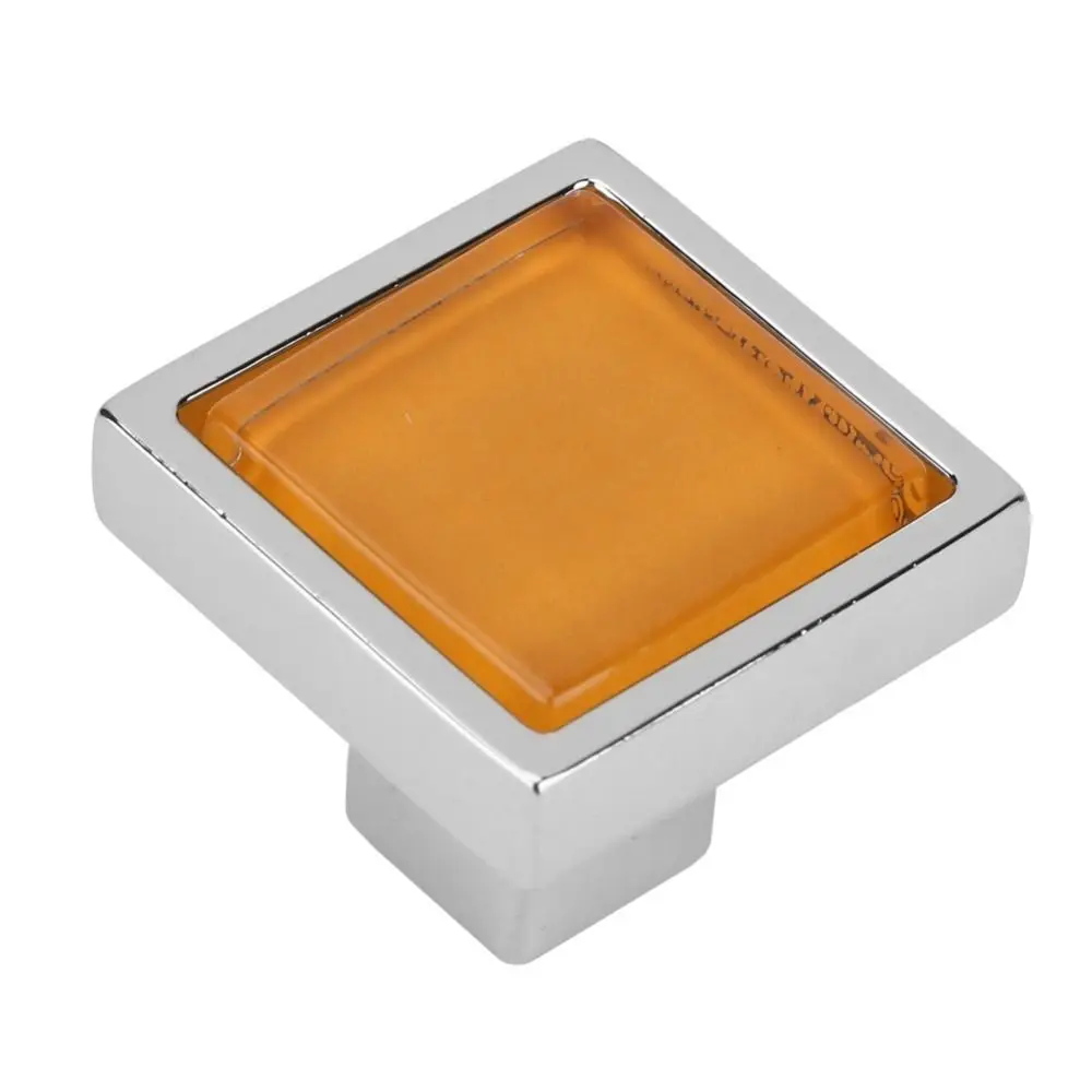

2pcs Featured Square Shape Drawer Pull Zinc Alloy Crystal Glass Cabinet Knob Cabinet Handle Kitchen Cabinet