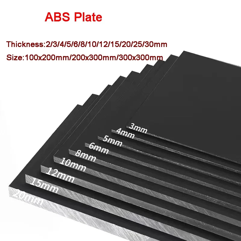 1Pcs ABS Plate Plastic Sheet Black Hard Board Advertising Board Thick 2//3/4/5/6/8/10/12/15/20/25/30mm 100x200/200x300/300x300mm