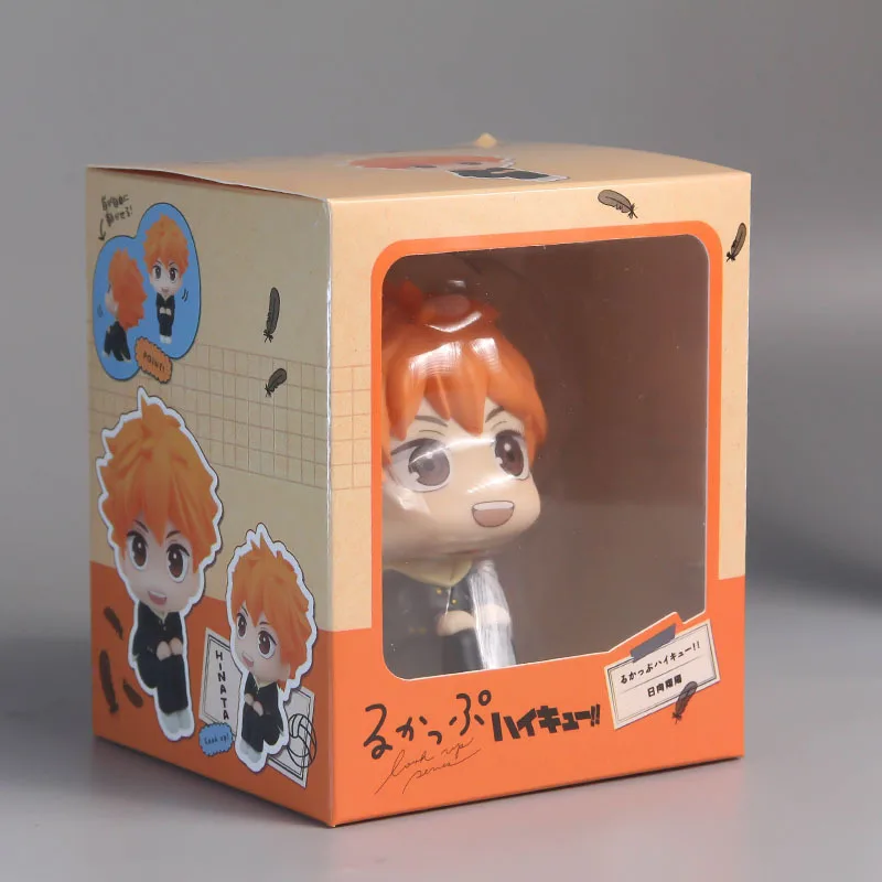 Haikyuu Lookup figura modelo de Anime para niños, juguetes de escritorio, postura sentada de cabeza grande, Tobio Kageyama Shoyo Hinata, versión Q