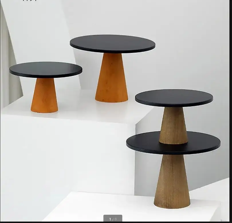 Wood Metal Cake Stand Dessert Table Pan Display Photo Props Snack Fruit Tray Plate Banquet Decorative