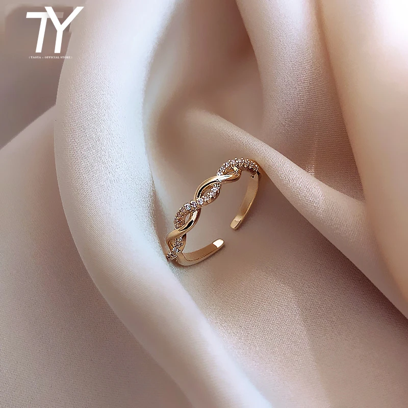 

2020 new fashion geometric woven twist open rings Korean classic copper alloy female jewelry girlfriends gift accessories ring