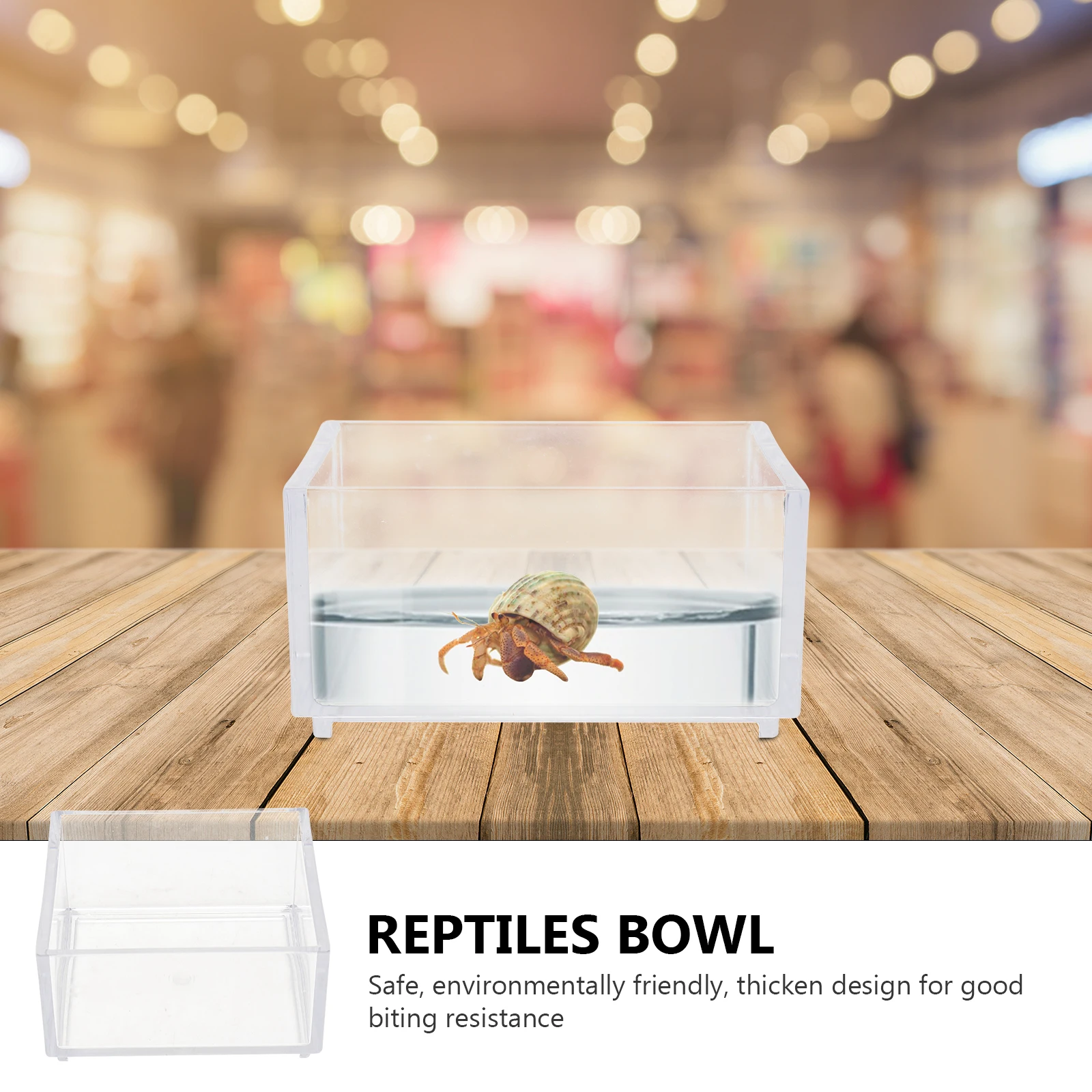 

2Pcs Acrylic Pet Feeder Bowl Durable Thick Design Safe Reptile Feeding Dish Food Water Container Practical Supply