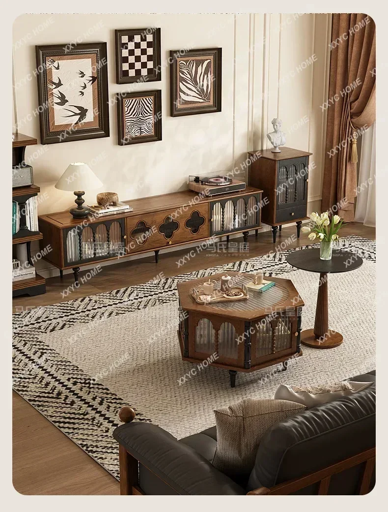 

AAxzAmerican Ретро из массива дерева, гостиная, дом, гостиная, комбинированный шкаф для хранения вещей, ТВ-шкаф