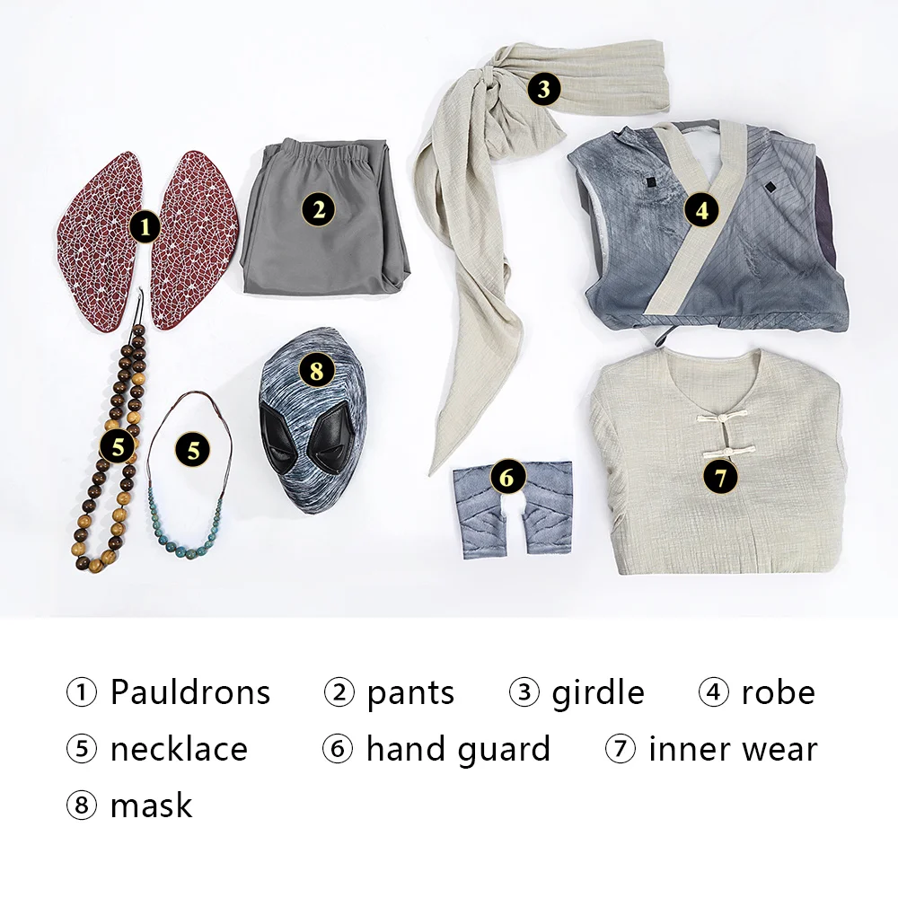 Movie Zenpool Cosplay Wilson Monk Costume Hoodie Robe Shirt Pants and Accessory Full Set Halloween Party Outfits