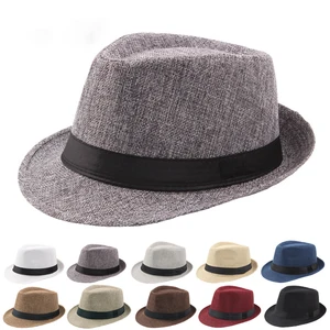 Chapeaux de cowboy Panama à large bord tendance tendance pour hommes, chapeau de paille pour femmes couleur unie d’été, bonnet de soleil jazz, chapeaux de cowboy Panama décontractés en extérieur 10 meilleurs acheteurs de chapeaux Fedora en vente - No 1