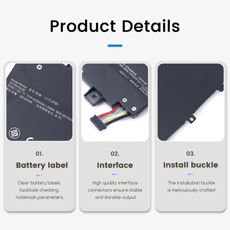 L17C2PB1 Laptop Battery For Lenovo V330-14IKB 14ARR V130-14IGM 14IKB L17L2PB1 L17L2PB2 L17M2PB1 L17C2PB1 L17C2PB2