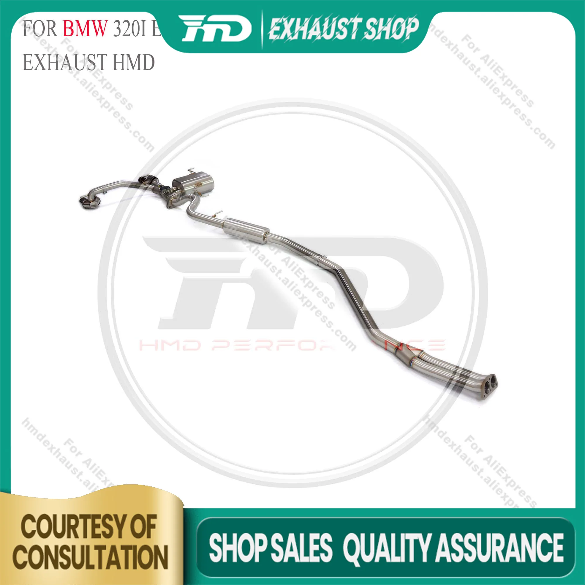 

High Quality Catback For BMW 320I E90 upgrade M3 Stainless Steel Exhaust System Electronic Valve Muffler Tips Discount Price HMD