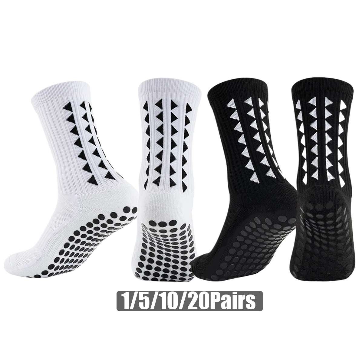 

1/5/10/20pairs Non Slip Sport Grip Socks Men Women Basketball Rugby Hiking Socks