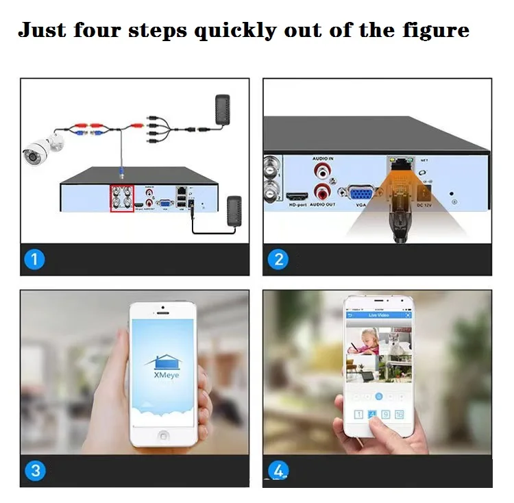 Camera Kit Manufacturer Direct Sales Price Good 4 Channels Hd Night Vision 2mp XMEYE Pro Software Company with Camera System