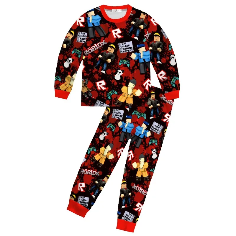 

Roblox Boys Long Sleeve Top and Long Pants Two-Piece Set, Soft Comfortable Home Wear Suit for Kids Daily Necessities