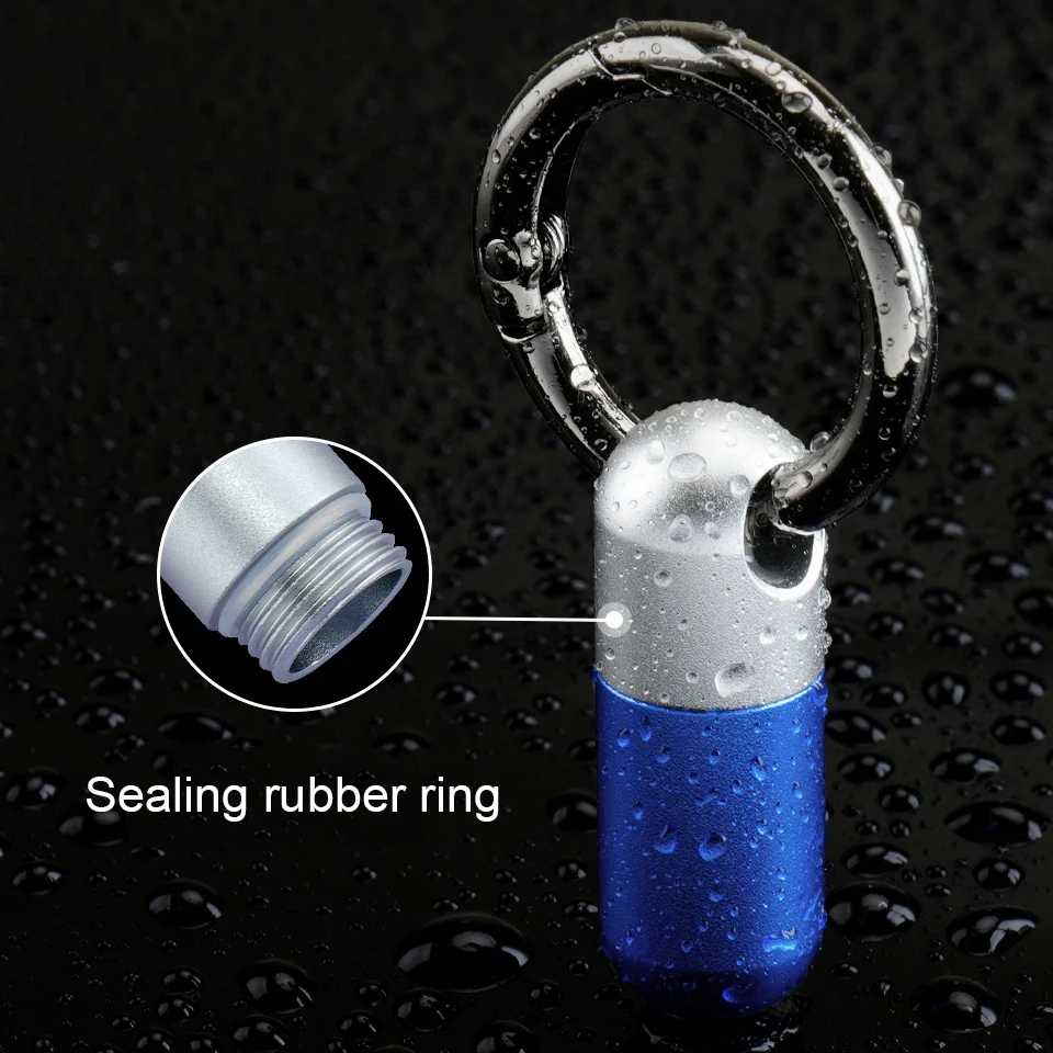 Pure Titanium Waterproof Bunker Portable Small Pill Box Sealed Waterproof Keyring Mini Carry-on First Aid Pill Bottle Three Colo