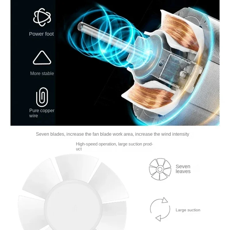 Ventilateur pour Cuisine et Sortie de struction ée Silencieux, Extracteur à Haute Puissance, Appareil à Installation Rapide, Utilisation Facile