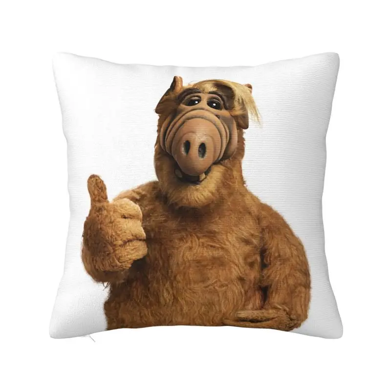 Alf Thumbs Up Cushion Cover 40x40cm Alien Life Form Velvet Modern Pillow Cases Living Room Decoration