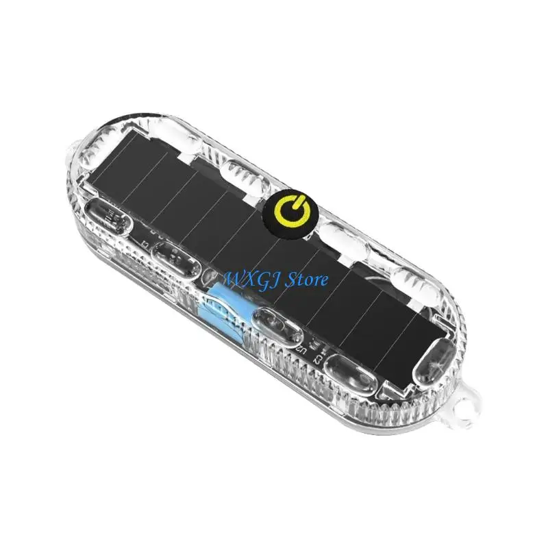 37JE Auto Vibration Sensing Safety Lamp Solar Charging Multiple Color Warning Light