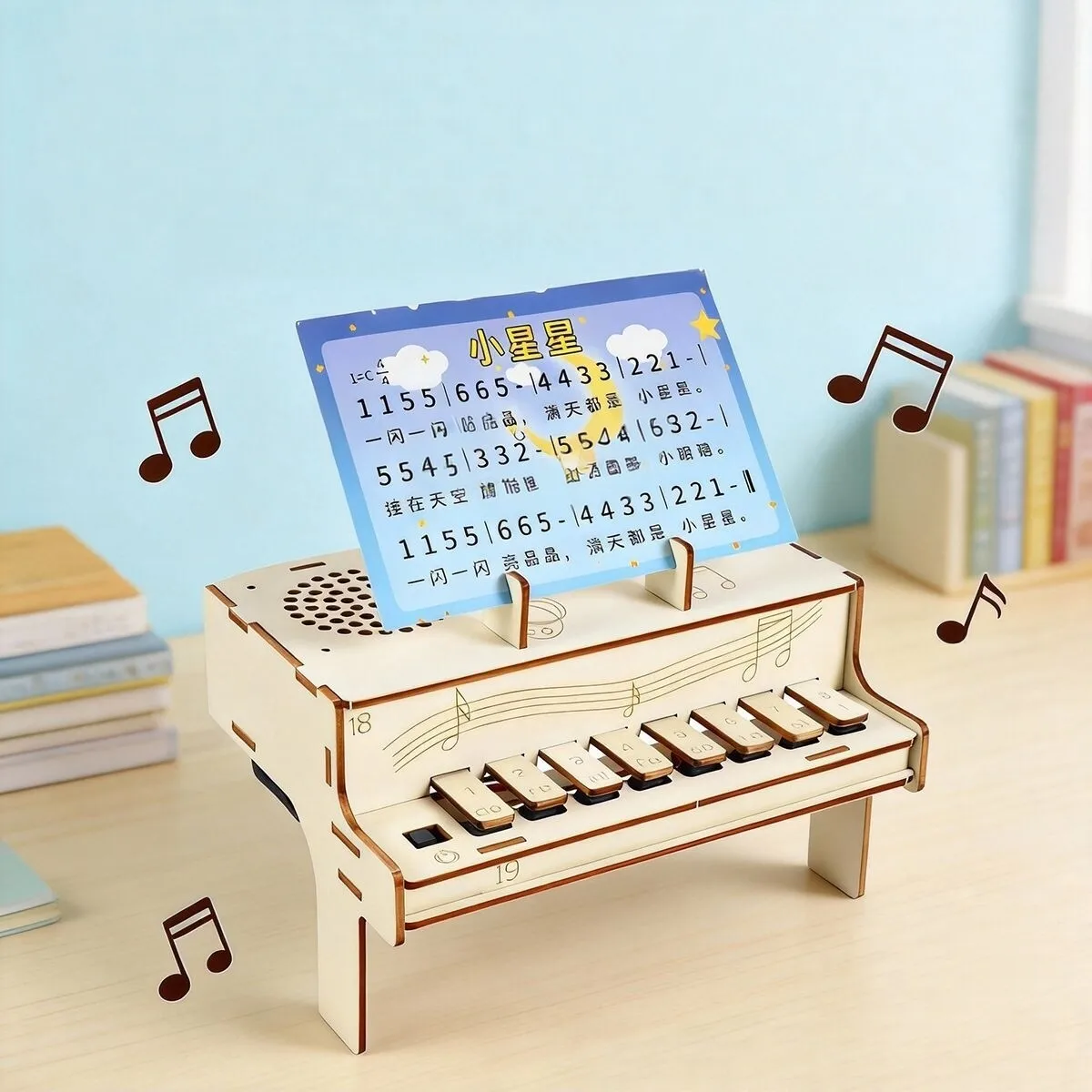DIY Wooden Electronic Piano Model STEM Assembly Kit Physics Sound Experiment Educational Teaching Aid For Adult Learning